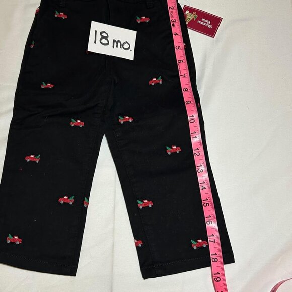 Gymboree Boys Black Embroidered Truck Christmas Tree Pants NWT - Picture 10 of 11